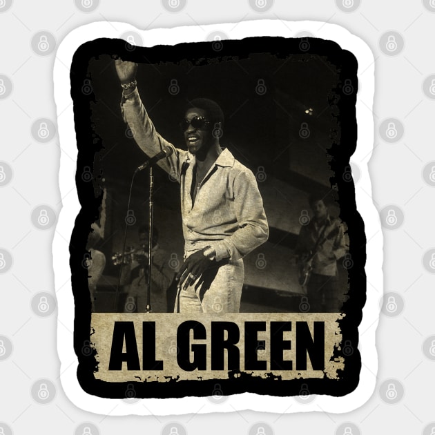 Al Green - RETRO BLACKWHITE Sticker by Wendyshopart